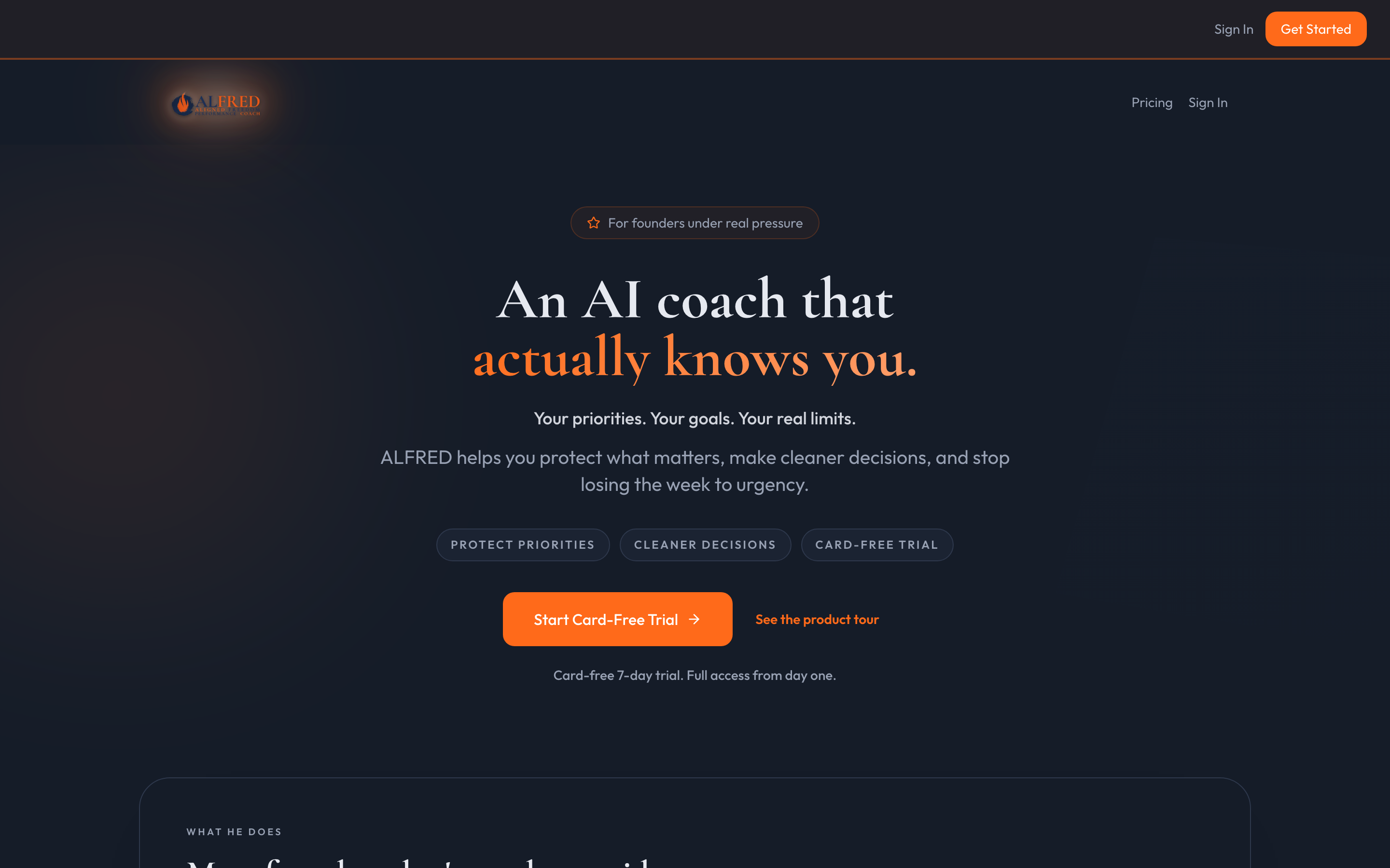 ALFRED desktop homepage