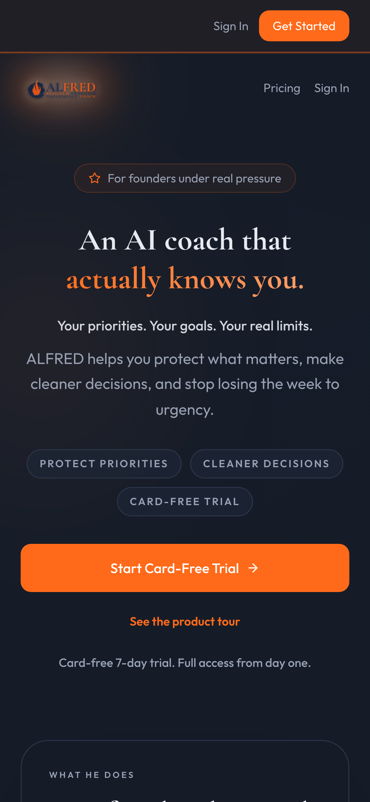 ALFRED mobile homepage