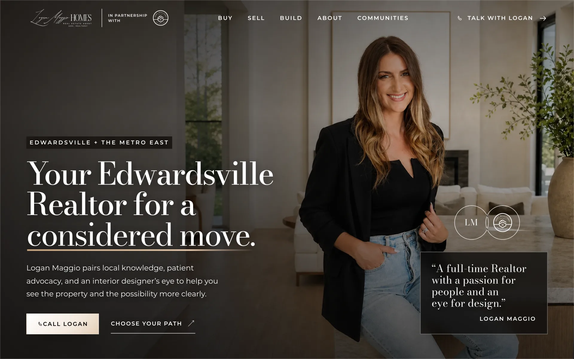 Logan Maggio Homes desktop homepage